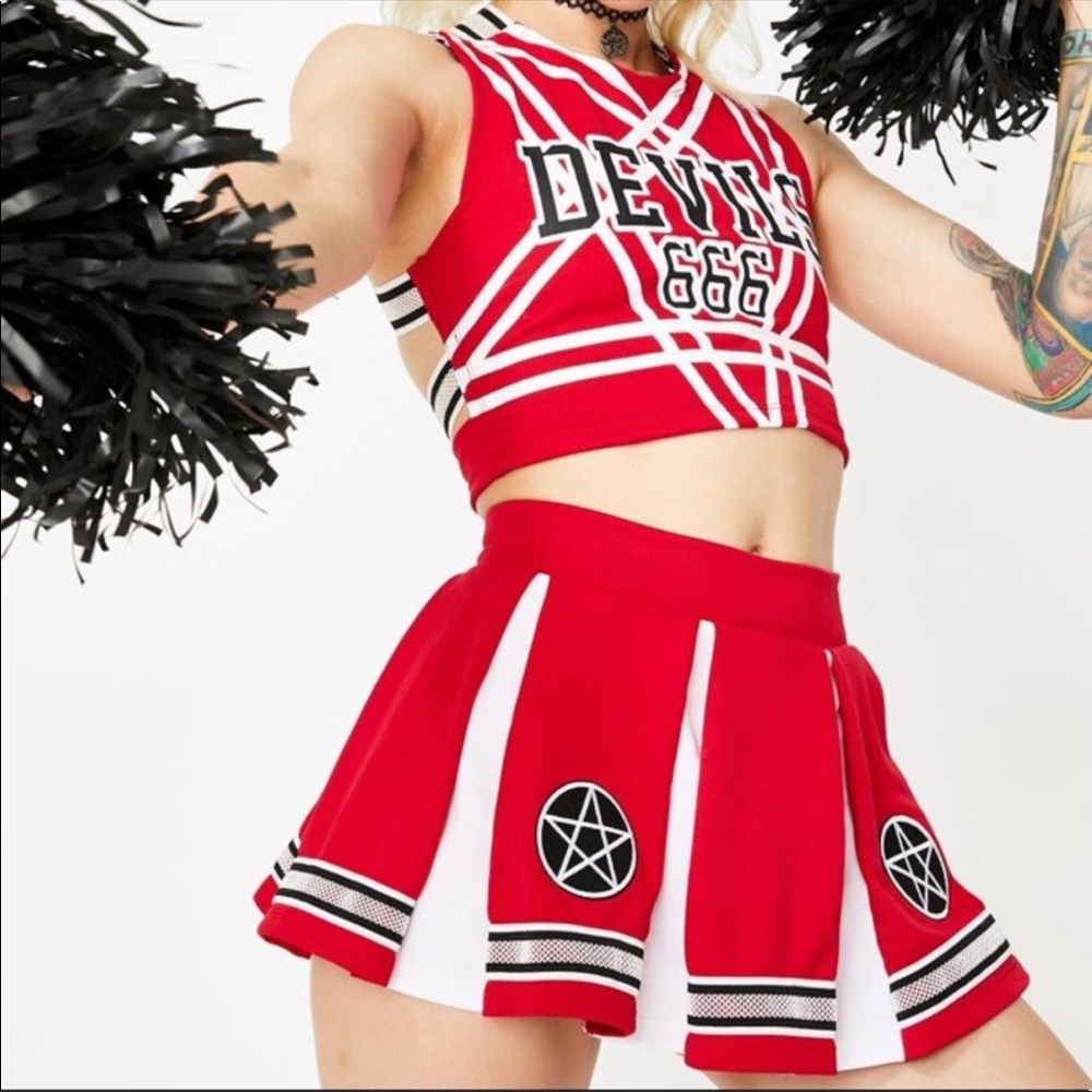 SATAN'S CHEERLEADER COSTUME SET